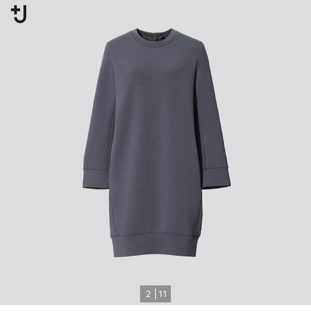 UNIQLO(ユニクロ)のUNIQLO ＋J ドライ スウェット ワンピース　ダークグレー　 XL レディースのワンピース(ひざ丈ワンピース)の商品写真