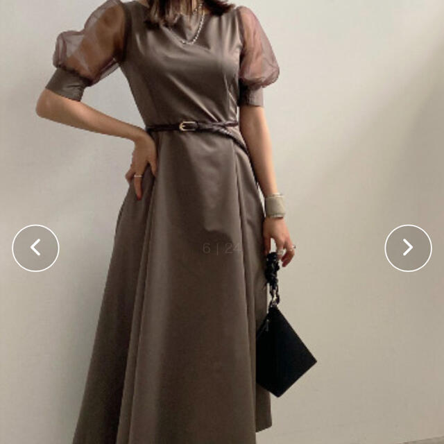AMERI SHEER PUFF SLEEVE DRESS