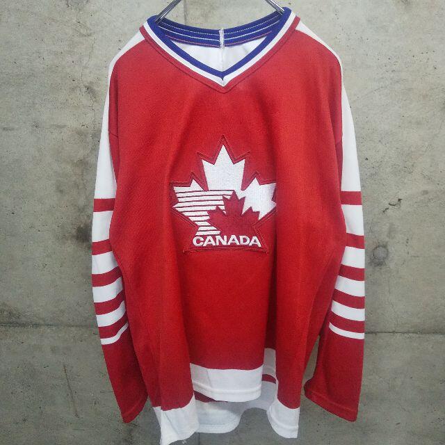 CCM(シーシーエム)のNHL CANADAカナダ ナショナルチーム　ホッケーシャツ 90s CCM メンズのトップス(Tシャツ/カットソー(七分/長袖))の商品写真