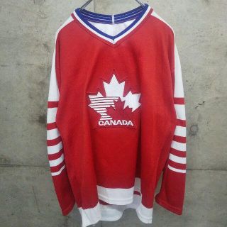 シーシーエム(CCM)のNHL CANADAカナダ ナショナルチーム　ホッケーシャツ 90s CCM(Tシャツ/カットソー(七分/長袖))