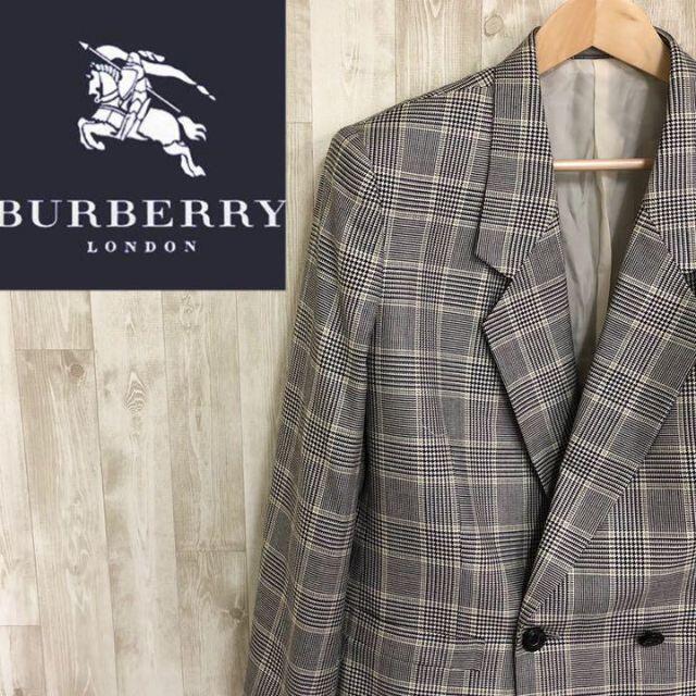 BURBERRY(バーバリー)のバーバリー　Burberry ダブルテーラードジャケット グレンチェック　短丈 レディースのジャケット/アウター(テーラードジャケット)の商品写真