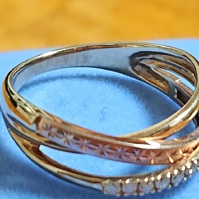 JEWELRY TSUTSUMI(ジュエリーツツミ)のK10YG PG  ダイヤ コンビリング 最終価格 レディースのアクセサリー(リング(指輪))の商品写真