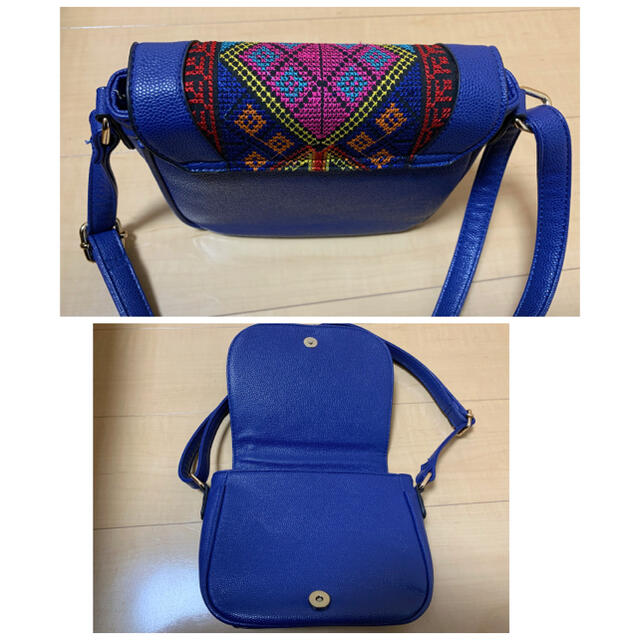 Ungrid(アングリッド)のショルダーバック　刺繍　ネイティブ柄 青 レディースのバッグ(ショルダーバッグ)の商品写真