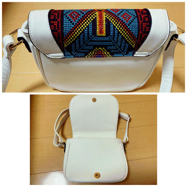 Ungrid(アングリッド)のショルダーバッグ　刺繍　ネイティブ柄　白 レディースのバッグ(ショルダーバッグ)の商品写真