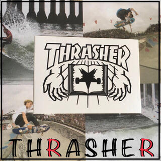 スラッシャー(THRASHER)のTHRASHERスラッシャーマガジンUS限定アートpowerステッカー(スケートボード)