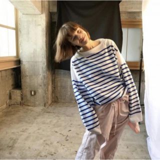 コモリ(COMOLI)の新品未着用　OUTIL ウティ　TRICOT AAST Naval Border(Tシャツ/カットソー(七分/長袖))