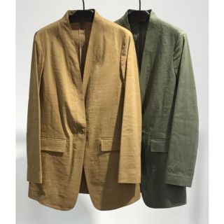 Theory セオリー　現行タグ　リネンロングジャケット　ネイビー　2 p13080546-b.jpg