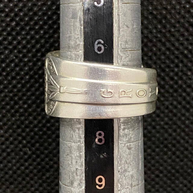 アンティーク スプーンリング 7号 調節可 クリーブランド 大統領 1734 メンズのアクセサリー(リング(指輪))の商品写真