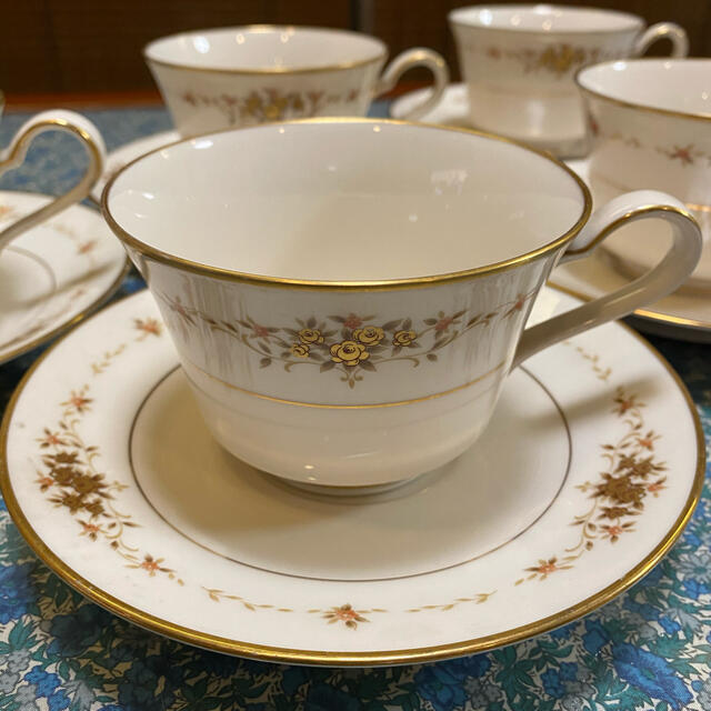 Noritake ノリタケ ティーカップ&ソーサー 5客　ヴィンテージ昭和レトロ 1