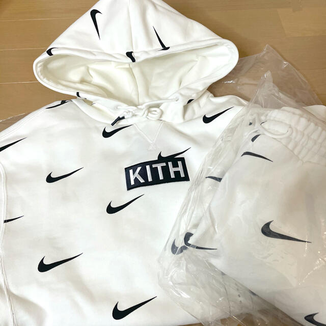 Kith & Nike 上下セットアップ パーカー スウェットパンツ  白 S