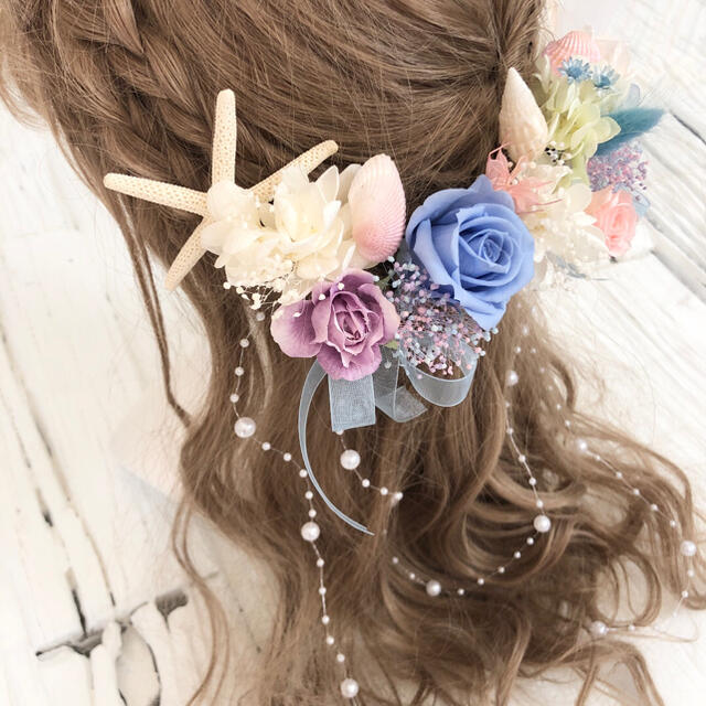 新品◯マーメイド 天然 スターフィッシュ ヘアアクセサリー