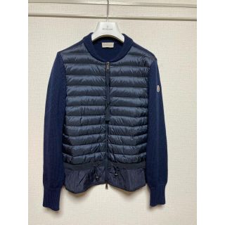 モンクレール(MONCLER)のモンクレール　ダウン　ウール　ニット　カーディガン　ダークネイビー　M(カーディガン)