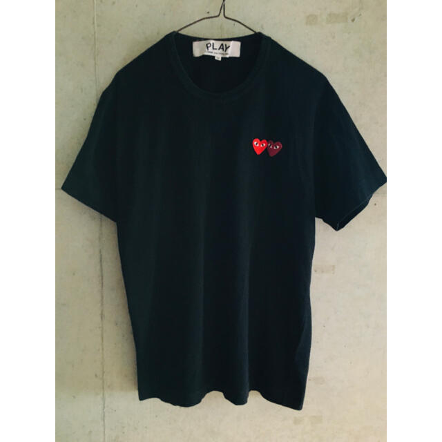 COMME des GARCONS(コムデギャルソン)の【正規品★Mサイズ】プレイコムデギャルソン ダブル リトルハート 黒 Tシャツ  メンズのトップス(Tシャツ/カットソー(半袖/袖なし))の商品写真