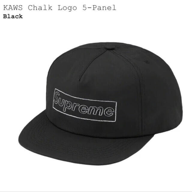 【黒】 Supreme KAWS Chalk Logo 5-Panel Cap帽子