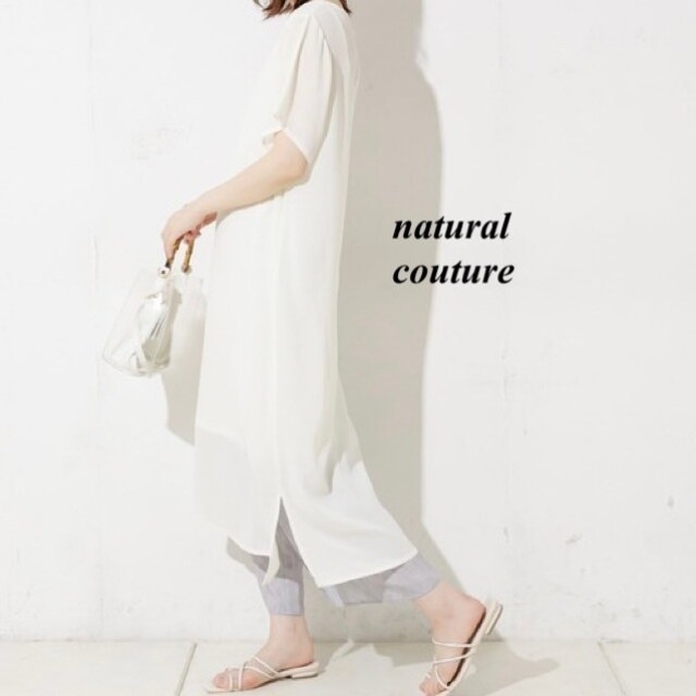 natural couture(ナチュラルクチュール)の新品 natural couture 楊柳シフォンシアーワンピース レディースのワンピース(ロングワンピース/マキシワンピース)の商品写真