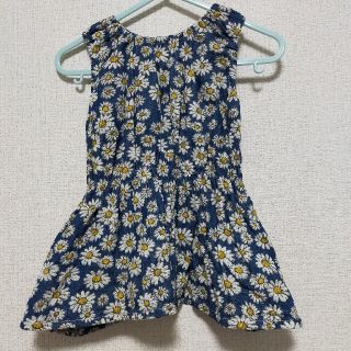 マーキーズ(MARKEY'S)のマーキーズ 丸高衣料 花柄 デニム地 チュニック トップス 80 ベビー(Ｔシャツ)