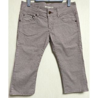 ユナイテッドアローズグリーンレーベルリラクシング(UNITED ARROWS green label relaxing)のgreen label relaxing 七分丈クロップドパンツ チェック 古着(クロップドパンツ)