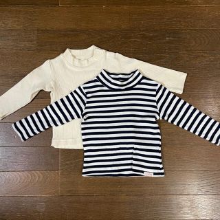 ユニクロ(UNIQLO)のハイネック Tシャツ 80サイズ 2枚セット(Ｔシャツ)