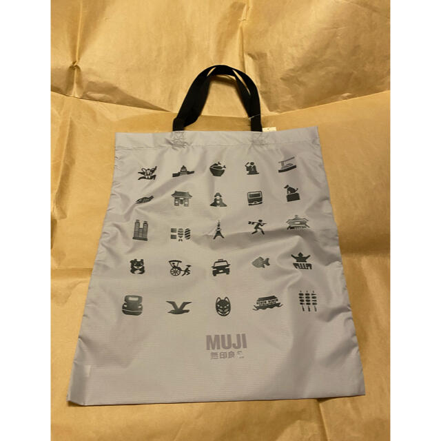 MUJI (無印良品)(ムジルシリョウヒン)の無印良品★東京アイコン買い物バッグライトグレー レディースのバッグ(エコバッグ)の商品写真