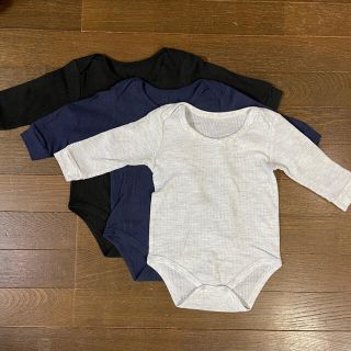 ニシマツヤ(西松屋)の【めい様専用】長袖 ロンパース 肌着 80 3枚セット(肌着/下着)