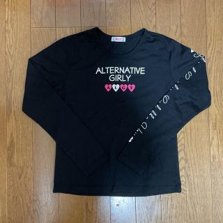 ALGY   ロングTシャツ   かわいい   ブラック   女の子  子供服(Tシャツ/カットソー)