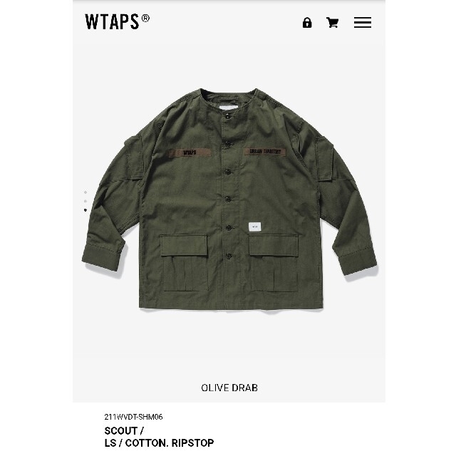 W)taps(ダブルタップス)のWTAPS SCOUT DARK OLIVE XL メンズのトップス(シャツ)の商品写真