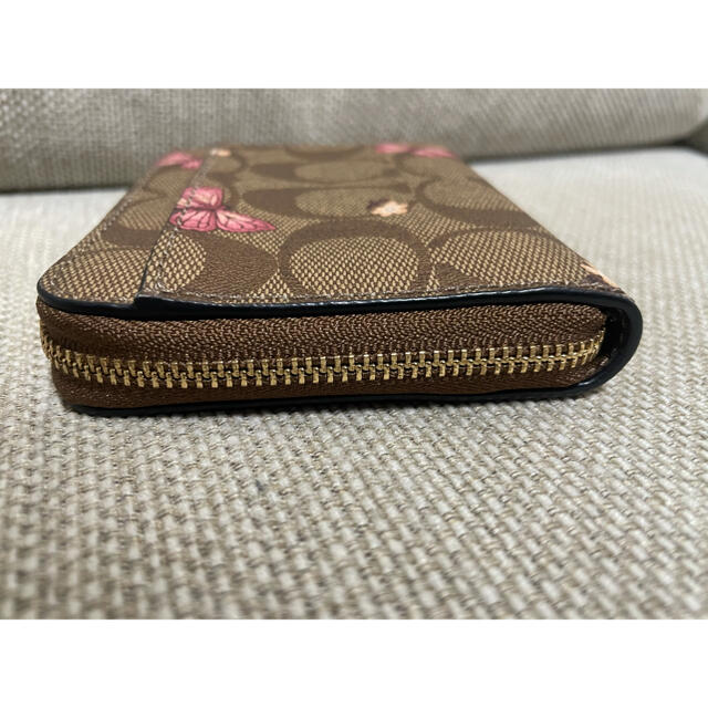 COACH コーチ ミニウォレット ブラウン 花柄