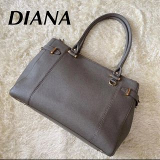 ダイアナ(DIANA)の【美品】ダイアナ トートバッグ ハンドバッグ サフィアーノレザー A4可 グレー(トートバッグ)