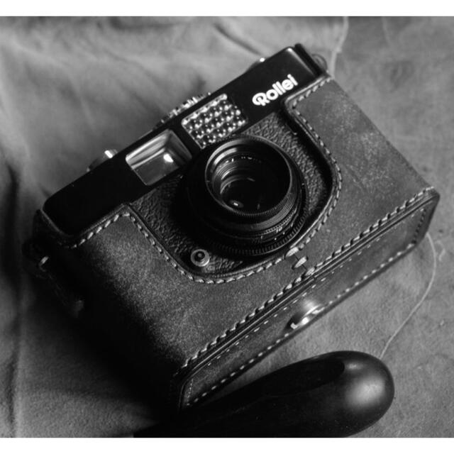 カメラケースとストラップ 新品 Rollei b35 用 イタリア製本革使用