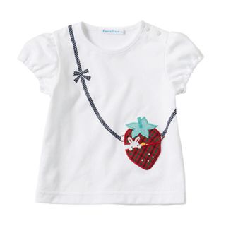 ファミリア(familiar)の【現行品 美品】ファミリアいちごポシェットTシャツ♡90センチ(Tシャツ/カットソー)