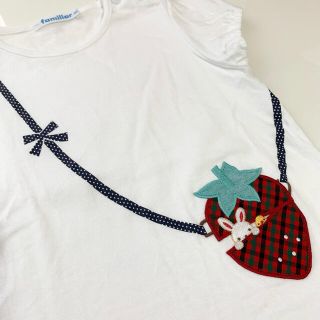 【現行品 美品】ファミリアいちごポシェットTシャツ♡90センチ