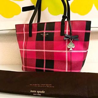 ケイトスペードニューヨーク(kate spade new york)のラサラブ様専用　特別価格　kate spade 完売品ピンクチェックトート(トートバッグ)