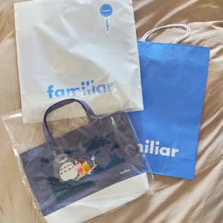 ファミリア(familiar)の未開封　familiar　木の上のトトロのデニムバッグ(レッスンバッグ)