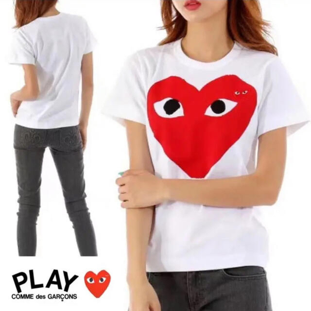 【即発】COMME des GARCONS レディース ハートプリント Tシャツ