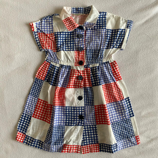 キッズ服女の子用(90cm~)Bonpoint パッチワーク柄ワンピース