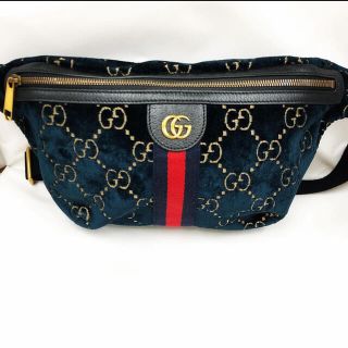 グッチ(Gucci)のGUCCI ベルベットウエストバッグ (ウエストポーチ)