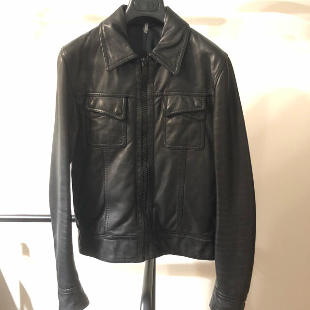 DIOR HOMME(ディオールオム)のディオールオム　レザージャケット　44 メンズのジャケット/アウター(レザージャケット)の商品写真