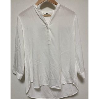 ユニクロ(UNIQLO)の未使用品ユニクロ　レーヨンスキッパーブラウス（7分袖）(シャツ/ブラウス(長袖/七分))