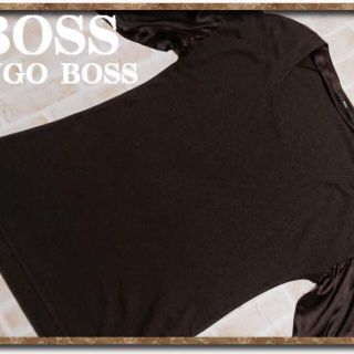 ヒューゴボス(HUGO BOSS)のヒューゴボス　シルク使い切替カットソー　茶(カットソー(半袖/袖なし))