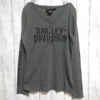 ハーレーダビッドソン(Harley Davidson)のHARLEY DAVIDSON ハーレーダビッドソン ロンT グレー 長袖(Tシャツ/カットソー(七分/長袖))