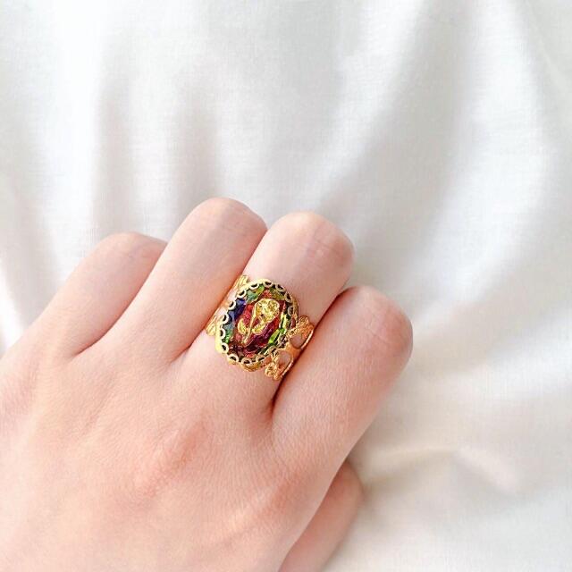 flower(フラワー)の୨୧ Vintage rétro Rainbow Rose Lace Ring ハンドメイドのアクセサリー(リング)の商品写真