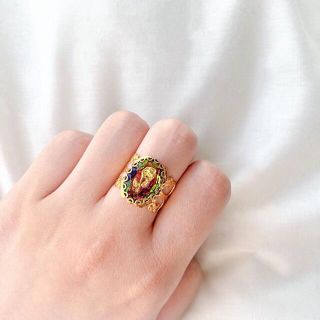 フラワー(flower)の୨୧ Vintage rétro Rainbow Rose Lace Ring(リング)