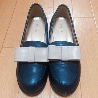 ブルーブルーエ(Bleu Bleuet)の未使用 リボン ローファー(ローファー/革靴)