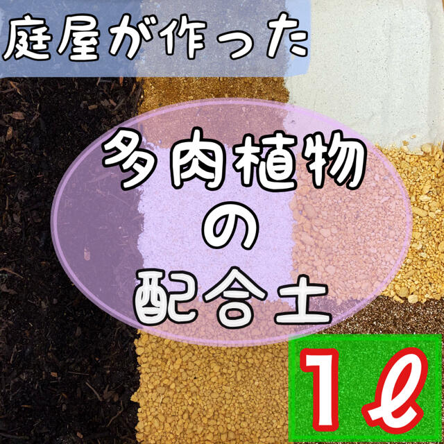 ⭐︎庭屋が作った多肉配合土⭐︎ 1ℓ 多肉植物　サボテン　挿木　種まき　魂根植物 ハンドメイドのフラワー/ガーデン(その他)の商品写真