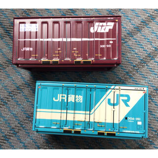 ジェイアール(JR)のJR JRF ブリキ コンテナ BOX 1/64 ミニカー ディスプレイ用 2個(ミニカー)