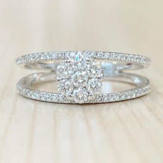 ✨キラキラ✨合計0.51ct❣️ダイヤモンド！ダイヤ K18WG リング 指輪(リング(指輪))