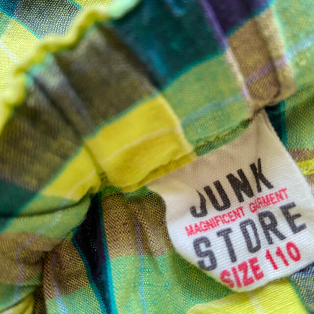 JUNK STORE(ジャンクストアー)のチェック　パンツ　イエローブルー　110 キッズ/ベビー/マタニティのキッズ服男の子用(90cm~)(パンツ/スパッツ)の商品写真