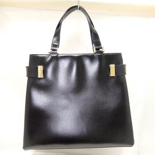 グッチ(Gucci)の【正規品・綺麗】グッチ　レザー　ハンドバッグ　黒(ハンドバッグ)