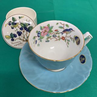 エインズレイ(Aynsley China)のエインズレイ ペンブロック カップ＆ソーサー ブルー 1客 小物入れおまけ付き(食器)