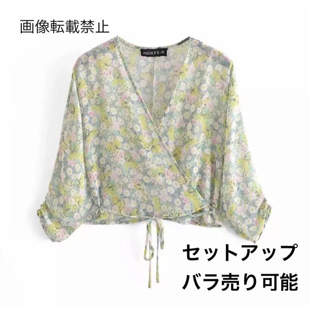 ZARA - 春新作3974◆花柄 ブラウス タイトスカート セットアップ